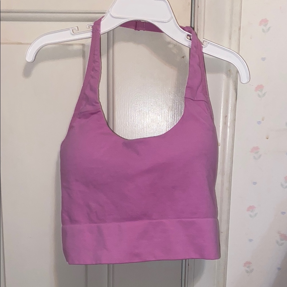 Pink Halter Sports Bra